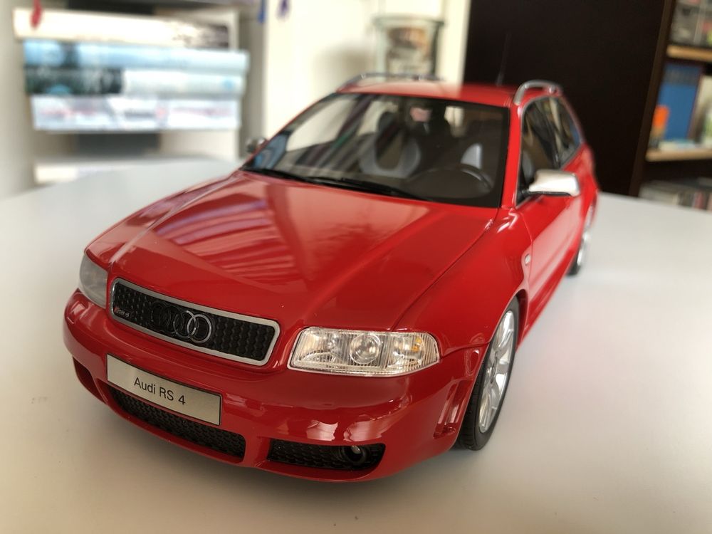 Miniature Otto – Audi RS4 B5 2000 Rouge – Échelle 1/18, Résine, Neuve