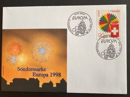 FDC Brief 1998 Sondermarken Philswiss Spezialcouvert  (P871)