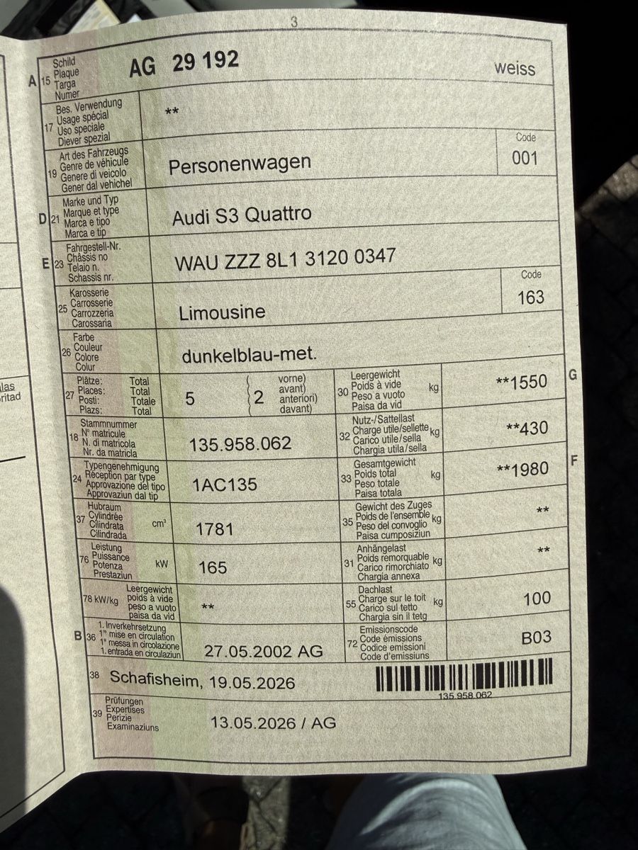 Audi Automobili: Audi S3 Quattro 225PS – Usato da Oftringen venduto da A.H.Oftringen 9