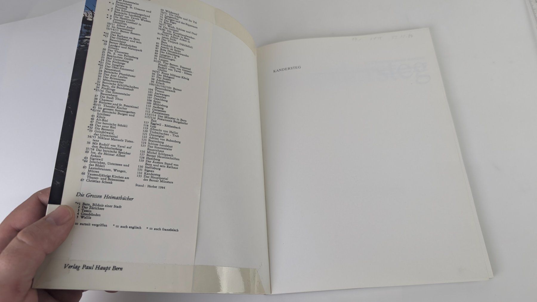 Libri: Berner Heimatbücher: Kandersteg 1984 – Usato da Zürich venduto da axolottchen 2