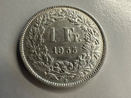 1 Fr. Silber Schweiz 1955 ss+