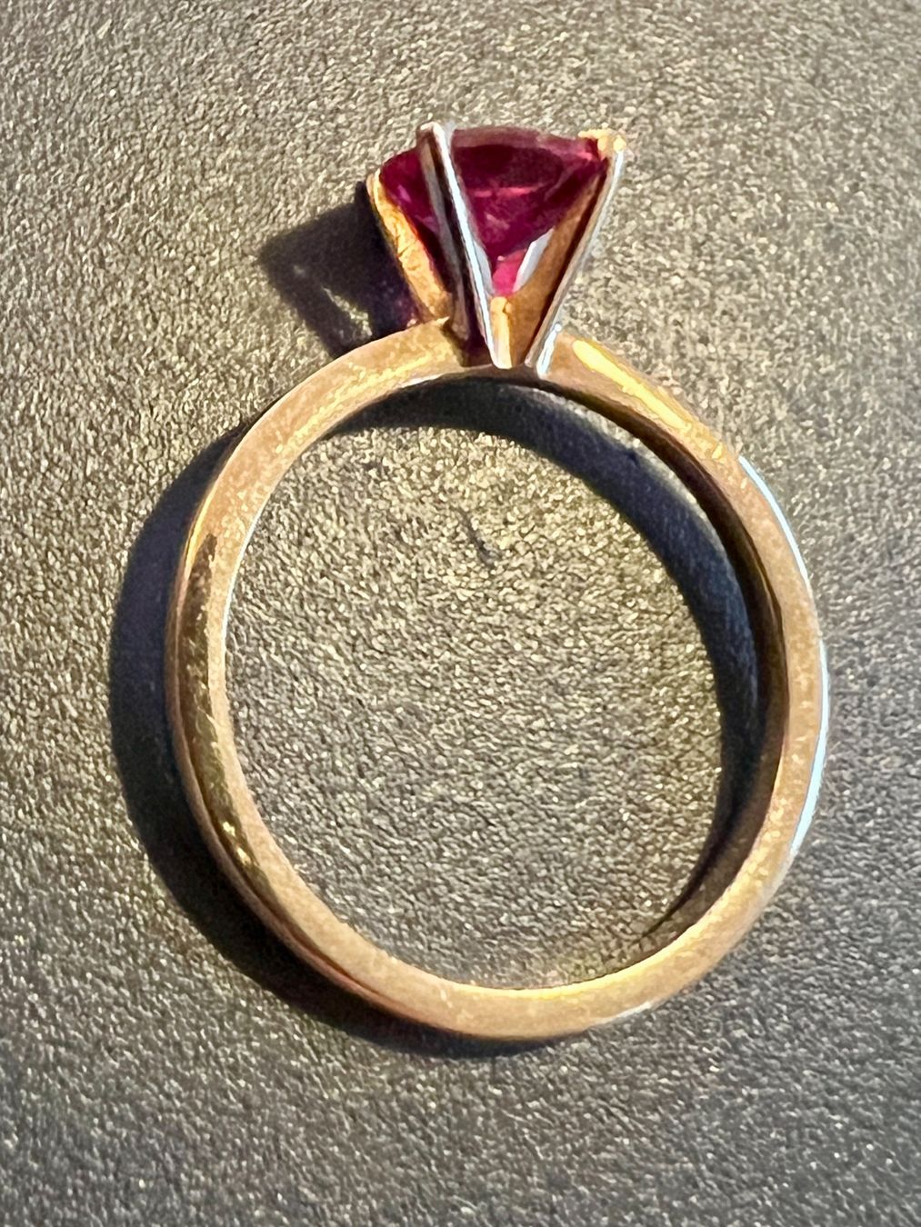 Anelli: Gold-Ring 14K mit synth. Rubin – Usato da Chur venduto da Penting1935 6