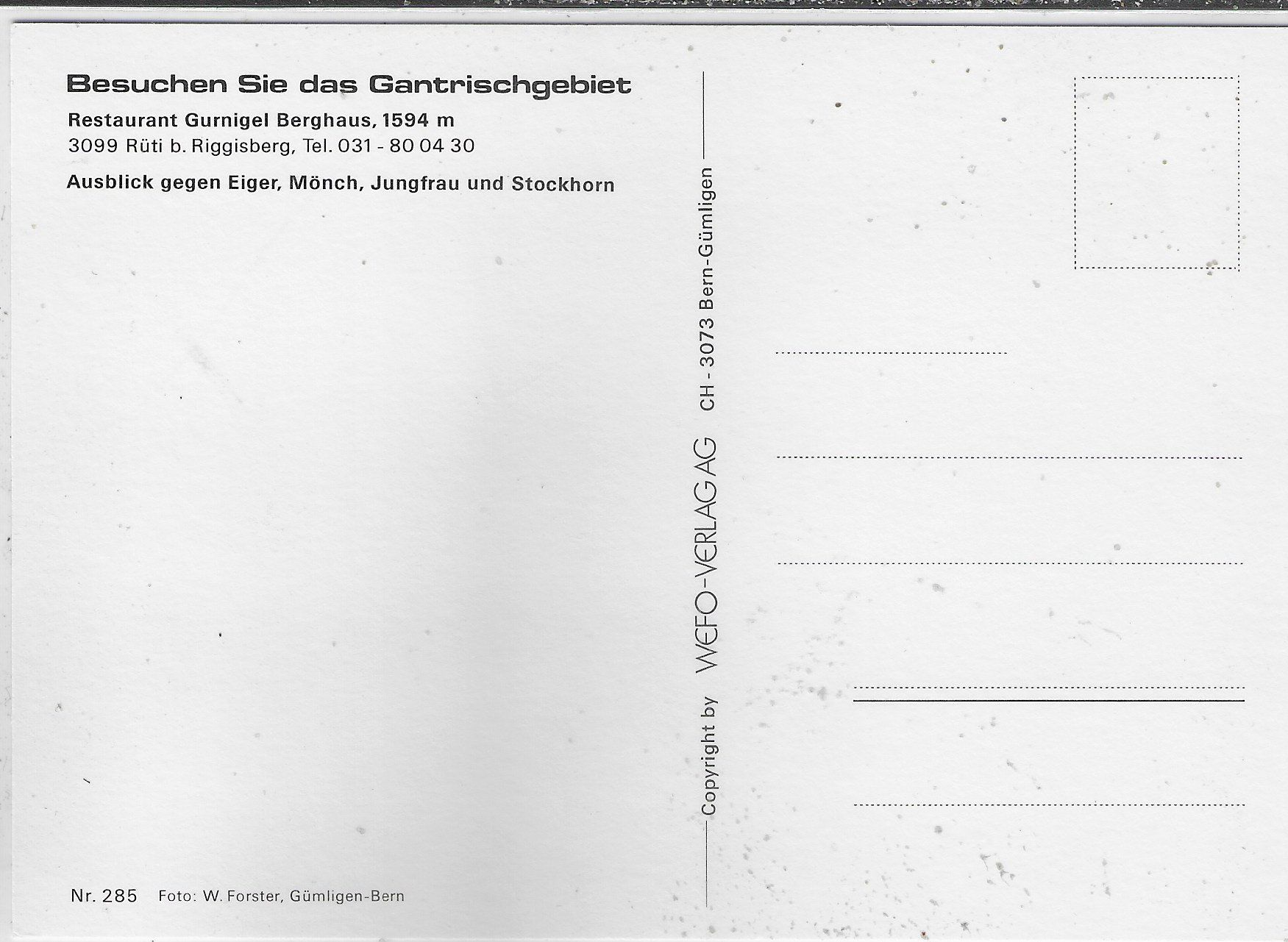 Cartoline postali: Berghaus Gurnigel - Rüti b. Guggisberg – Usato da Ettingen venduto da Kartenplanet 1