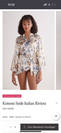 Intimissimi Morgenmantel Kimono Seide S ungetragen
