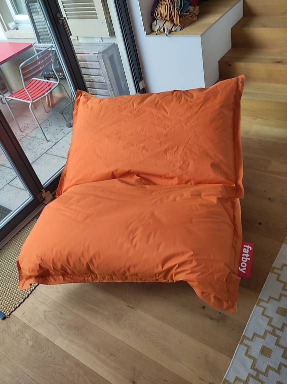 Fatboy Sessel: Grosser Fatboy Original Sitzsack mit Gestell  Orange – Gebraucht aus Buchs AG von nisp