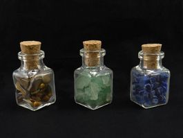 3 Wunschflaschen/Flasche Tigerauge, Aventurin, Lapis Lazuli