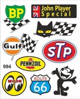 Vintage Sponsoren Sticker Gulf, BP, Pennzoil, STP, Moon, STP