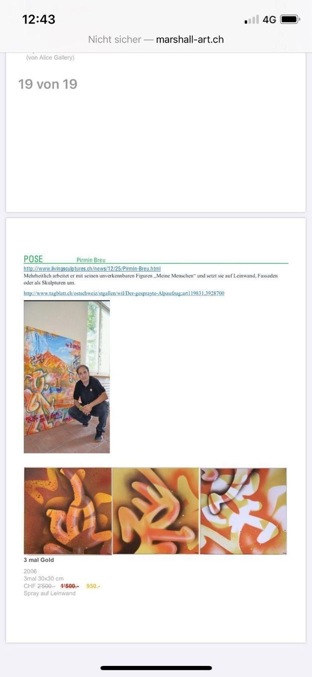 Gemälde: POSE (Pirmin Breu) - Graffiti Leinwand – Neu (gemäss Beschreibung) aus Zürich von 1_marsmensch 5