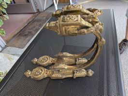 2 antike Bronze Vorhangstangenhalter oder Raffhalter
