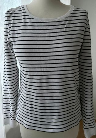 OPUS Shirt, Top, T-Shirt schwarz-weiss gestreift M 38 cotton