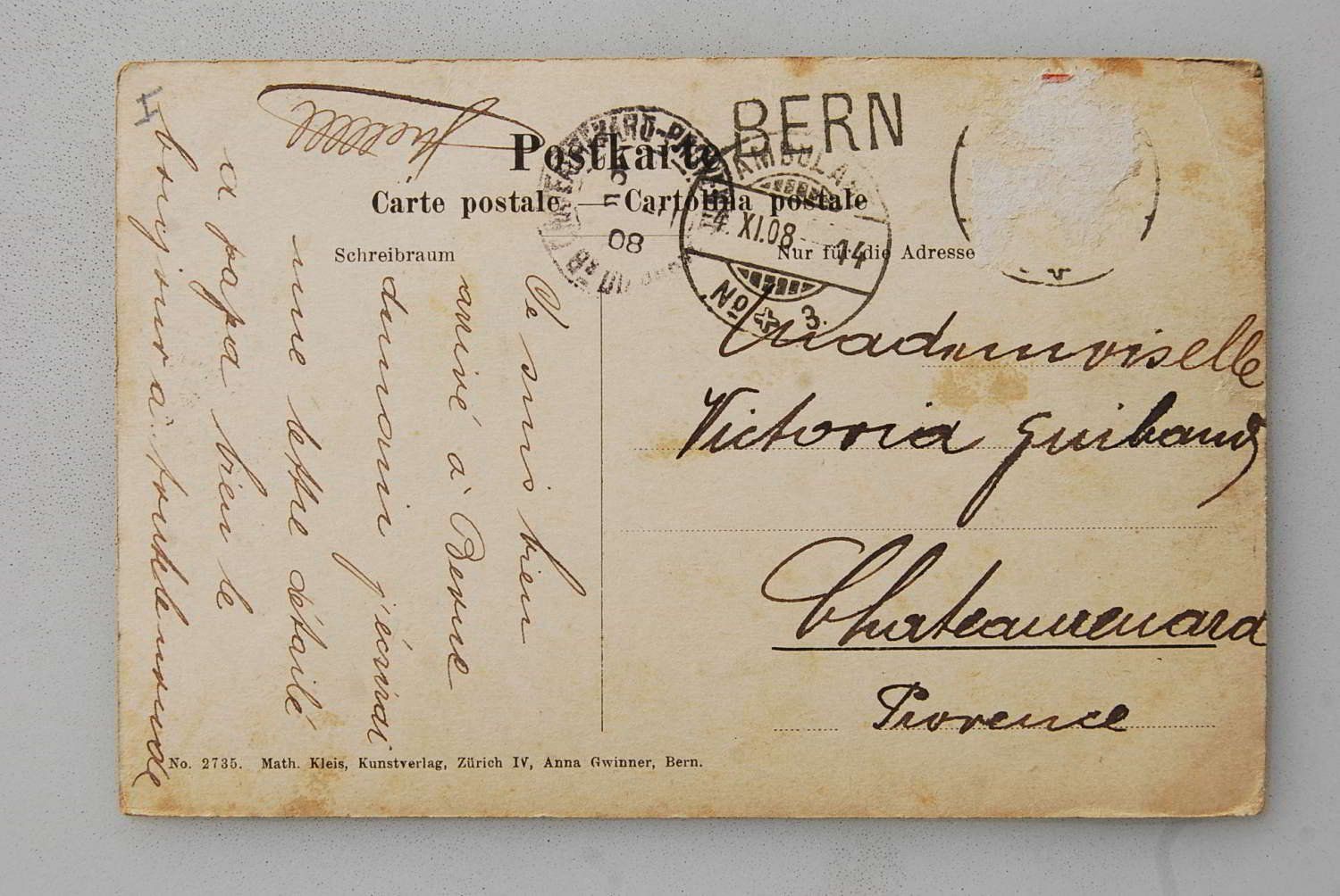 Cartoline postali: AK Bern von Wabern 1908 – Usato da Rüfenacht BE venduto da Toro06 1