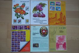 6 Faltblätter zu Sondermarken ect. 1977+1978+1979