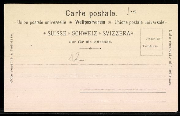 Cartoline postali: Lithographie Rigi, Hotels mit Mönch und Eiger – Usato da Berlin venduto da bartko-reher 1