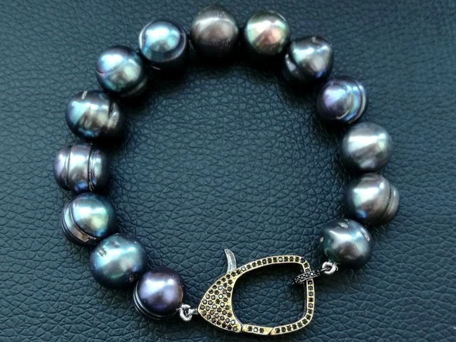Bracciali & Braccialetti: Schwarz Lua Perlen Armband Echt 1.2 cm Swarovski El. Perle – Nuovo (secondo la descrizione) da Prilly venduto da ilyria73 1