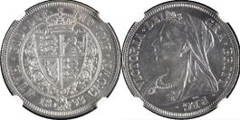 England 1/2 Crown 1893 VICTORIA Silber ERHALTUNG!