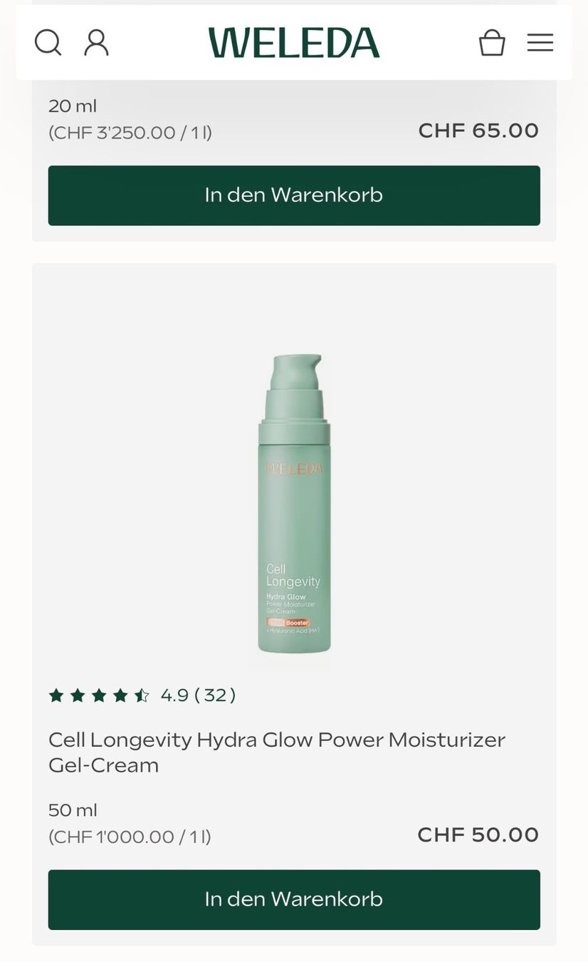 Weleda Gesichtspflege: Weleda Cell longevity hydra glow – Neu (gemäss Beschreibung) aus Sirnach von cel_v855 2