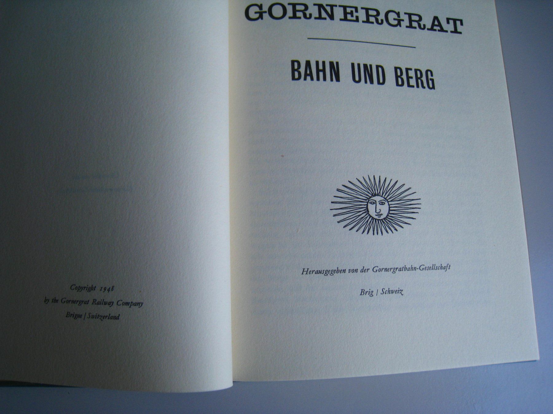 Libri: Gornergrat , Bahn und Berg 1948 – Usato da Buchs ZH venduto da swiss-train 1