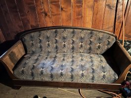 Sofa, Vintage Look, Holz, Bezug Stoff