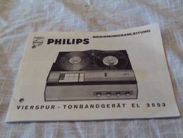 Philips Bedienungsanleitung Vierspur-Tonbandgerät  EL 3553