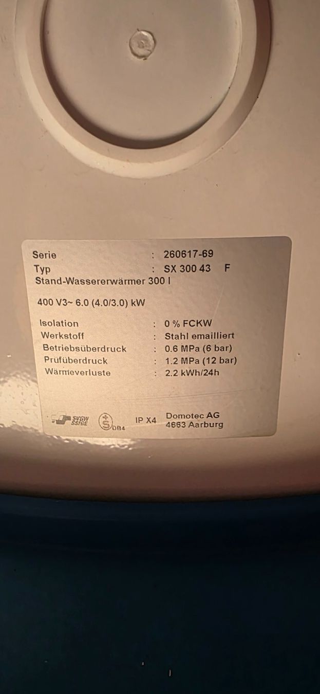 Sanitari: Standboiler Domotec 300 Liter – Usato da Aarburg venduto da ebbe_im_portemonnaie 1
