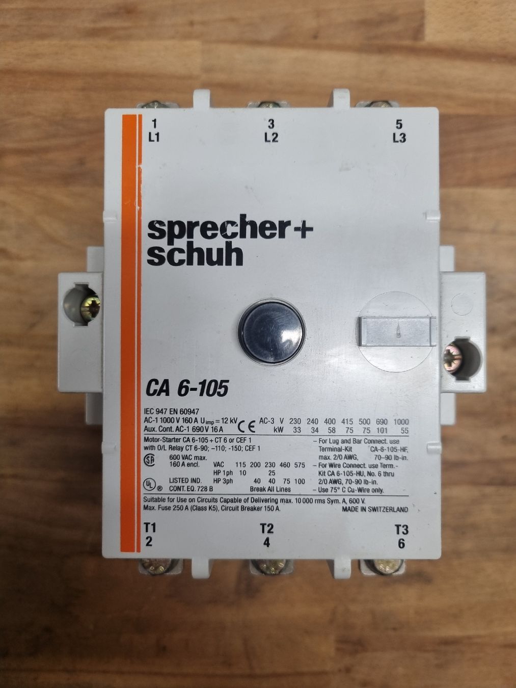 Componenti elettronici: sprecher+schuh CA 6-105 / 160A Schütz – Usato da Grünenmatt venduto da End1