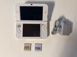 New Nintendo 3DS XL in Weiss mit Mario Kart 7- Mario Bros 2