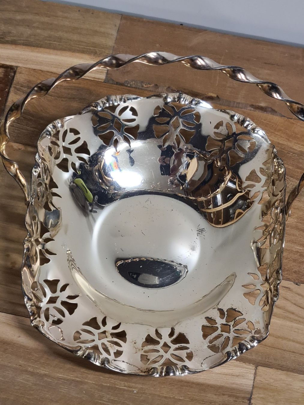 Sottobicchieri: Kleiner silbriger Deko Korb 13x13 cm cm – Usato da Amriswil venduto da used2use 2