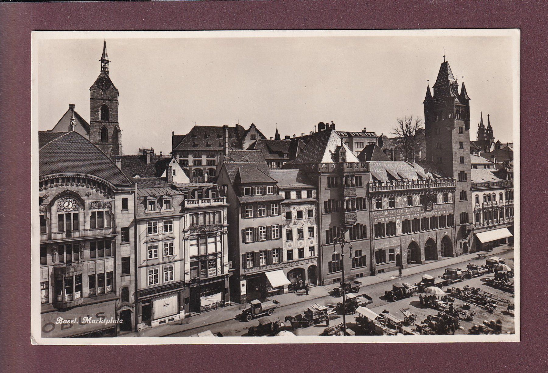 Ansichtskarten: BASEL - Marktplatz - Lastwagen – Gebraucht aus Pully von nicecards