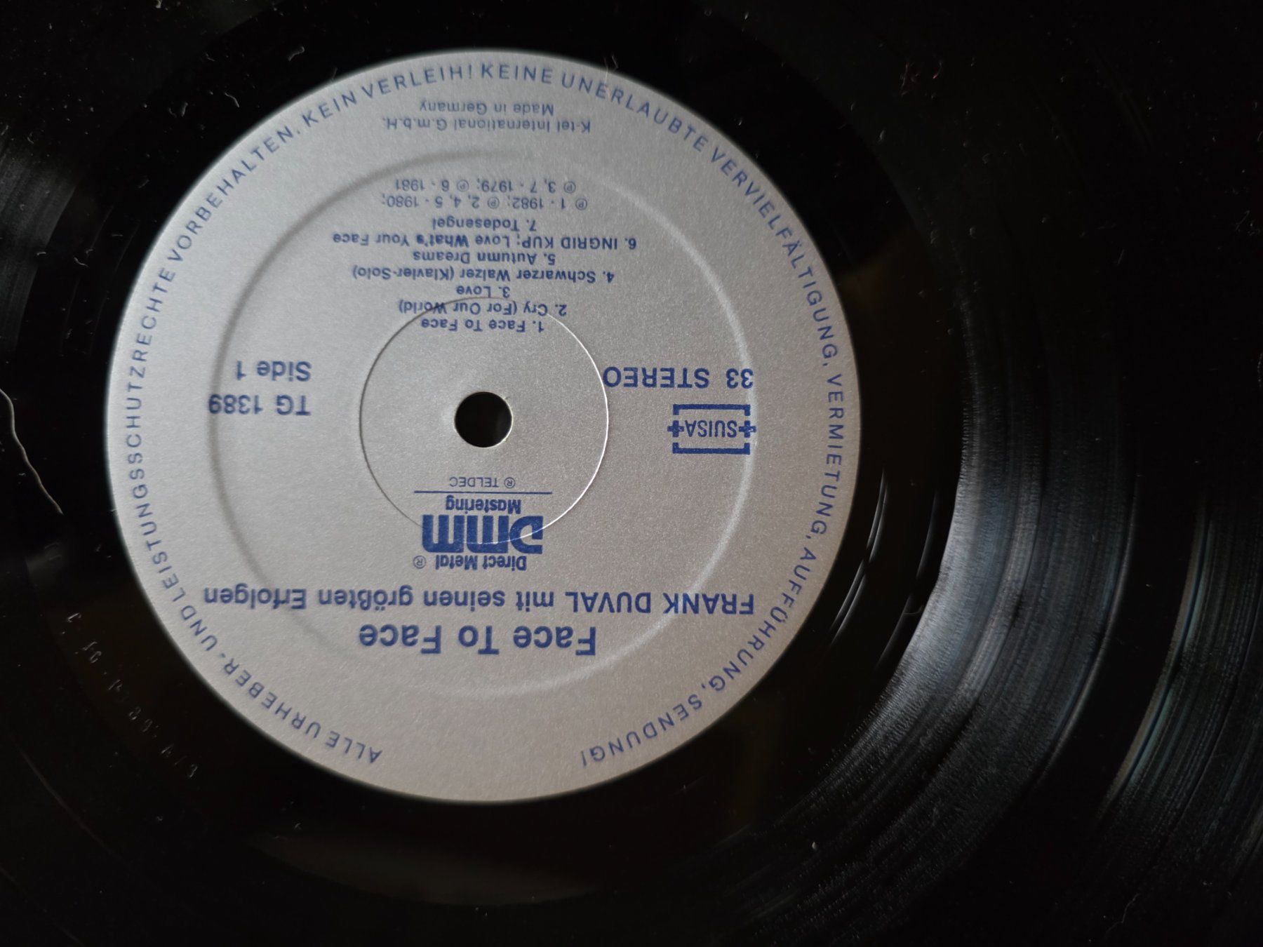 Dischi in vinile: LP : Frank Duval - face to face - K-tel 1982 – Usato da Walterswil BE venduto da Lonitti 1