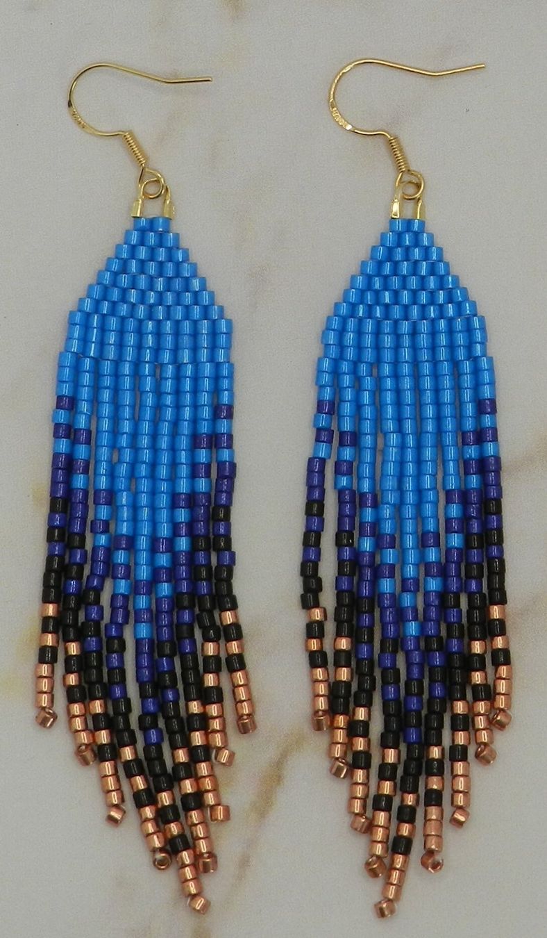 Orecchini pendenti & Orecchini a lobo: Fringe Earrings Blue /Fransen Ohrringe blau – Nuovo (secondo la descrizione) da Zürich venduto da ChicElegance_Jewelry 5