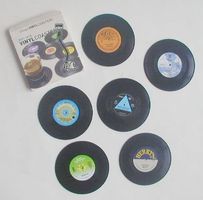 6 Vinyl Untersetzer, Schallplatten, NEU Set 2