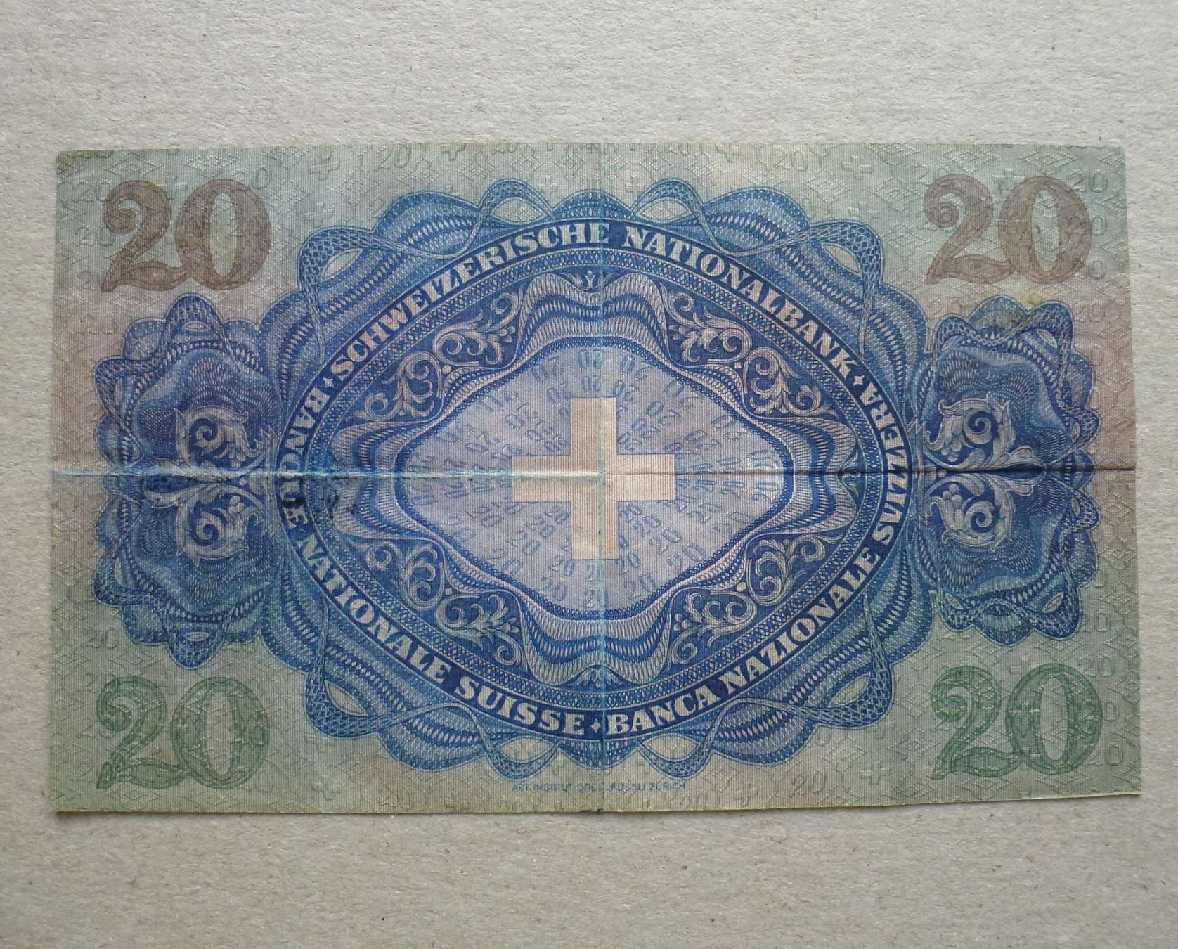 Billets de banque: Schweiz ++ 20 Franken 1938 – D'occasion à Walkringen par Casablanca777 1