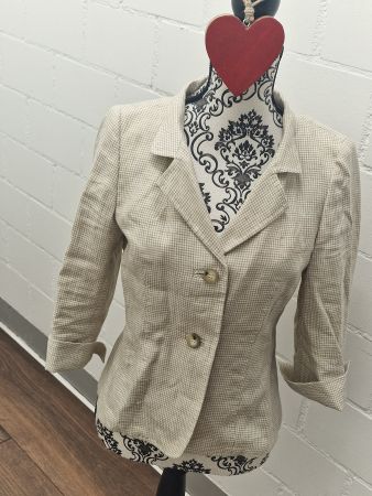 MaxMara Blazer kariert beige weiss 38 (klein) wie neu!