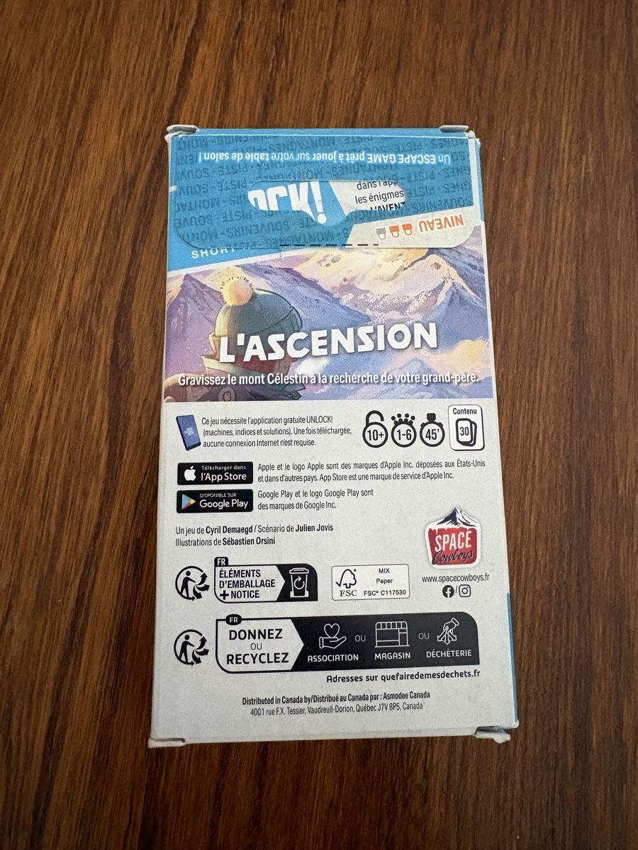 Giochi: Unlock Short Adventures L'Ascension – Usato da Fribourg venduto da bappenzell 1
