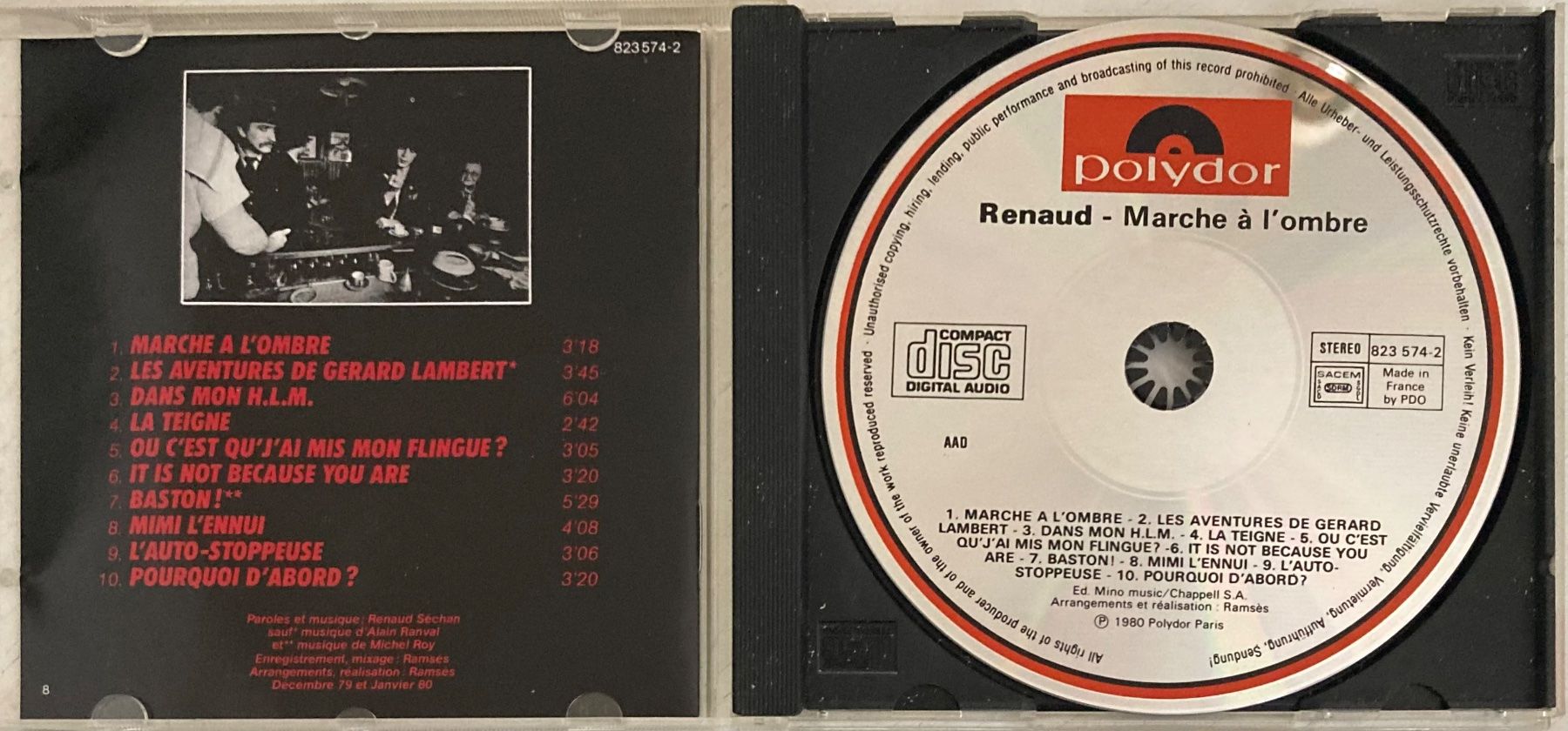 CDs: RENAUD - MARCHE A L'OMBRE – Gebraucht aus Poliez-Pittet von Newtown-Records 2