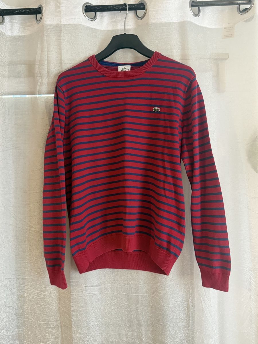 Lacoste Pullover & Sweatshirts: Pull Lacoste rayé rouge/bleu marine, taille 5 – Gebraucht aus Genève von sho_67qj 4