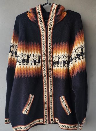 wunderschöne Alpaka Jacke Gr. L, Schwarz, NEU!