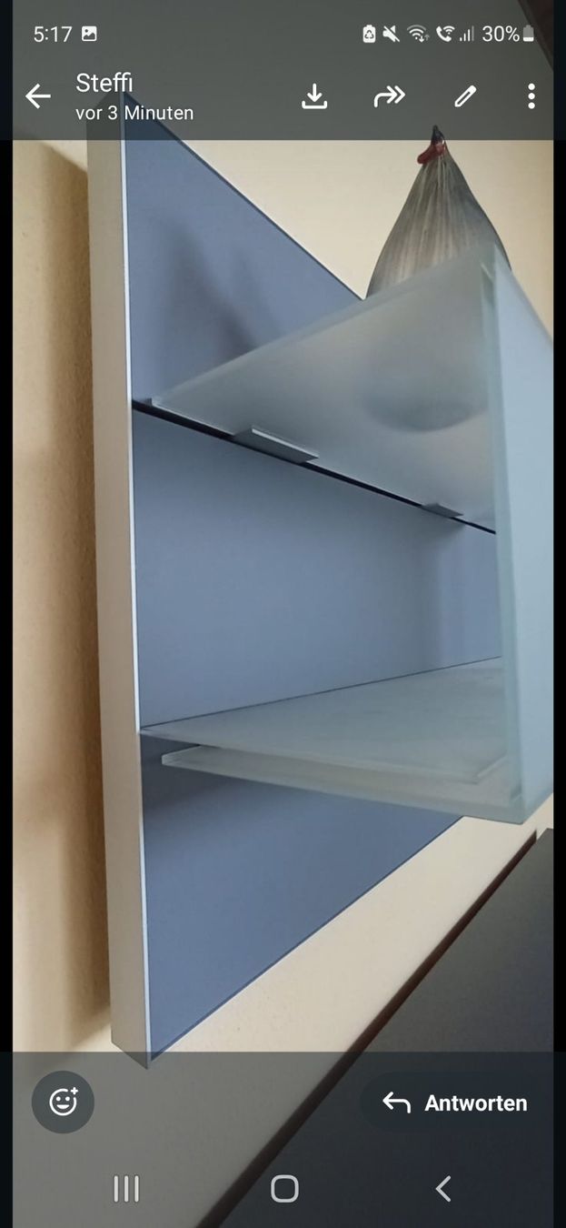 Scaffali: Wandregal aus Glas, grau, schiebbare Glaselemente – Usato da Büsserach venduto da namib68 1