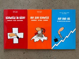 3 Bände Comic Schweiz in Sicht, Auf zur Schweiz, Auf und Ab
