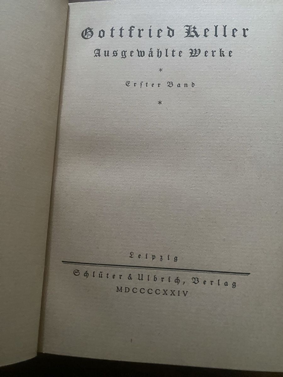 Bücher: Gottfried Keller 4 Bände, Antik 1924 – Gebraucht aus Baden von swiss-alps 1