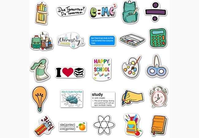 Aufkleber: 50 Stk. Sticker Aufkleber - Schule – Neu und originalverpackt aus St.Gallen von Mr.Stickers 1
