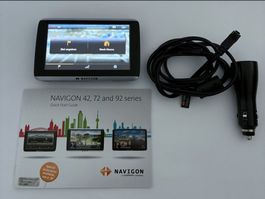NAVIGON 42 Plus Navi / GPS – funktionsfähig, inkl. TMC/12V
