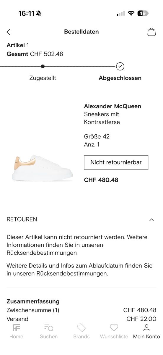 Alexander Mcqueen Scarpe da uomo: Alexander McQueen Sneaker Gr.42 – Usato da Neuenhof venduto da PatrickMuff 1