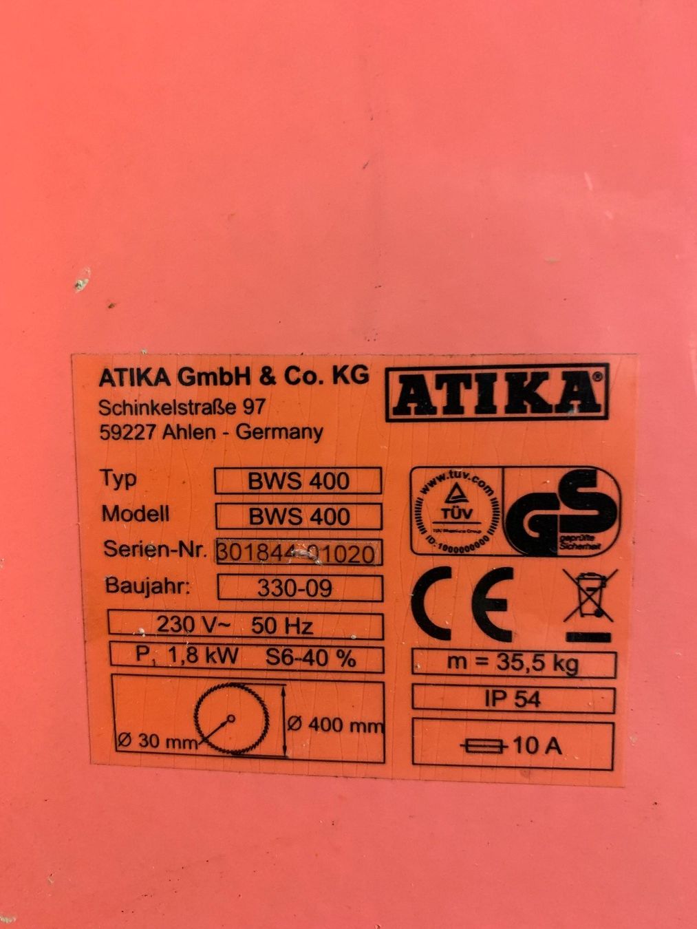 Seghe: Wippsäge Atika 1.8kW – Usato da Langenthal venduto da Brunnbach 3