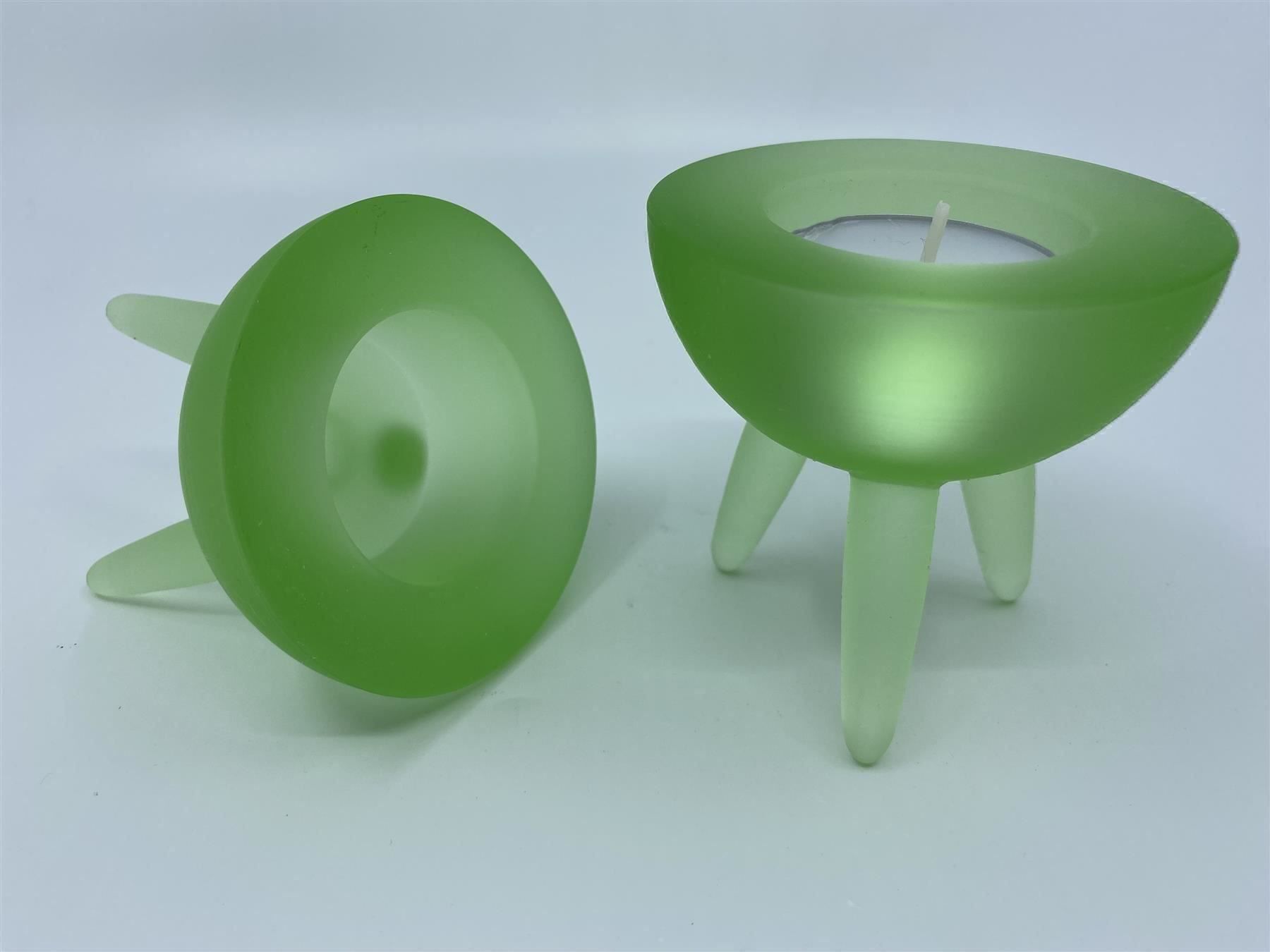 Portacandele: Teelichthalter aus Glas in Grün – Usato da Langwiesen venduto da rtWebshop 4
