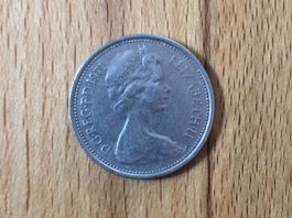 5 New Pence 1971 Elizabeth II England Grossbritannien Münze