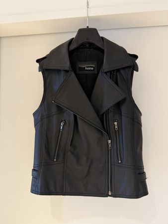 Schwarze Lederweste Heine Gr. 38 Top Zustand