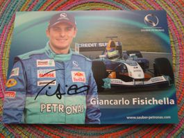 SAUBER-PETRONAS GIANCARLO FISICELLA AUTOGRAMMKARTE ANTIK