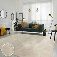 XXL Grösse! Teppich Wohnzimmer Creme Geo Motiv NEU