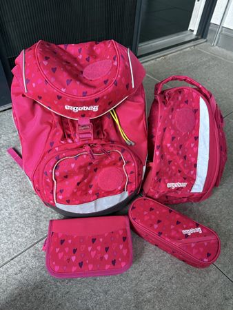 Ergobag Schulrucksack Set Mädchen Pink Hearts